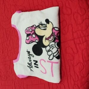 Girls 3 Piece Disney Junior Minnie Mouse Bathrobe & Pajama Set Size M(8).EUC